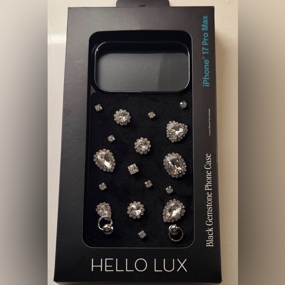 Black Gemstone Phone Case for iPhone 17 Pro Max